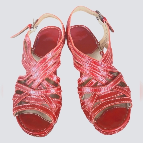 Josef Seibel Women's Julia Red Leather Strappy Adjustable strap Sandals EU 38 - Picture 2 of 10